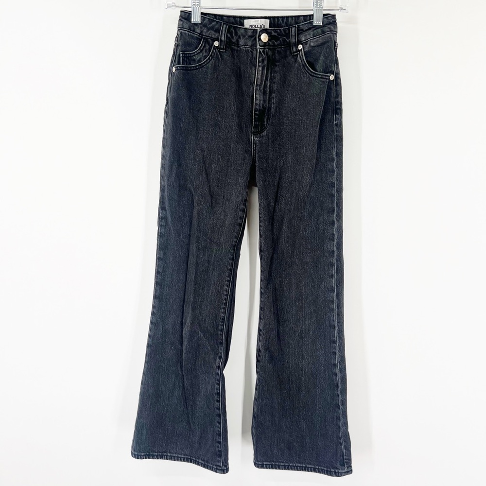 Rolla’s Eastcoast Crop Flare Jeans in Black